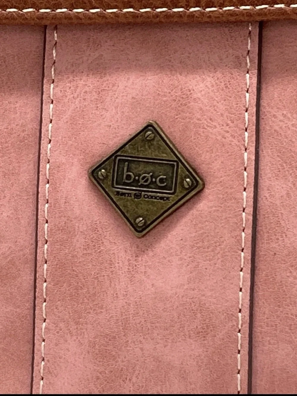 B.Ø.C Born Concept Pink & Brown Crossbody Bag With Organizer